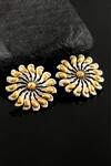Noor_Gold Plated Parrot Sun-floral Stud Earrings_Online_at_Aza_Fashions