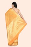 Shop_Nazaakat by Samara Singh_Orange Banarasi Cotton Silk Polka Dot Saree_at_Aza_Fashions