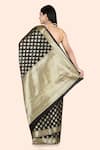 Shop_Nazaakat by Samara Singh_Black Banarasi Cotton Silk Saree_at_Aza_Fashions
