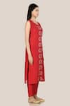 Khwaab by Sanjana Lakhani_Red Silk Kurta And Pant Set_Online_at_Aza_Fashions