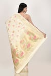 Shop_Nazaakat by Samara Singh_White Banarasi Silk Minedar Saree_at_Aza_Fashions