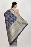 Shop_Nazaakat by Samara Singh_Blue Banarasi Silk Minedar Saree For Women_at_Aza_Fashions