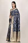 Khwaab by Sanjana Lakhani_Blue Banarasi Silk Saree _Online_at_Aza_Fashions