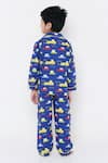 Shop_Knitting Doodles_Blue 100% Cotton Print Abstract Car Night Suit _at_Aza_Fashions