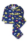 Buy_Knitting Doodles_Blue 100% Cotton Print Abstract Car Night Suit _Online_at_Aza_Fashions