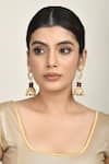 Samyukta Singhania_Gold Plated Stone Beaded Hoop Jhumkas _Online_at_Aza_Fashions