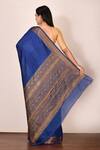 Shop_Arihant Rai Sinha_Blue Banarasi Tussar Silk Saree_at_Aza_Fashions