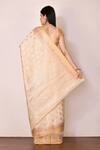 Shop_Nazaakat by Samara Singh_Beige Banarasi Cotton Silk Saree For Women_at_Aza_Fashions