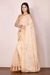 Nazaakat by Samara Singh_Beige Banarasi Cotton Silk Saree For Women_Online_at_Aza_Fashions