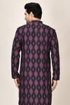 Shop_Aryavir Malhotra_Black Rayon Printed Short Kurta For Men_at_Aza_Fashions
