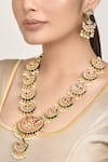 Nayaab by Aleezeh_Gold Plated Kundan Pendant Necklace Set _at_Aza_Fashions