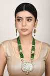 Nayaab by Aleezeh_Gold Plated Kundan Pendant Necklace Set_Online_at_Aza_Fashions