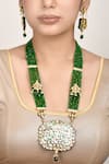 Shop_Nayaab by Aleezeh_Gold Plated Kundan Pendant Necklace Set_Online_at_Aza_Fashions