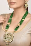 Nayaab by Aleezeh_Gold Plated Kundan Pendant Necklace Set_at_Aza_Fashions