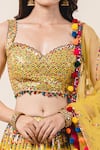 Shop_Nitika Gujral_Yellow Lehenga And Blouse Georgette Dupatta Tulle Embroidery Bridal Set _Online_at_Aza_Fashions