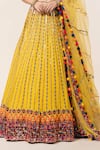 Nitika Gujral_Yellow Lehenga And Blouse Georgette Dupatta Tulle Embroidery Bridal Set _at_Aza_Fashions