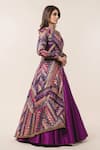 Nitika Gujral_Purple Jacket Brocade Lehenga Taffeta Embroidery Mandarin Collar And Set _Online_at_Aza_Fashions