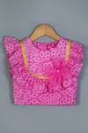 Label Neeti_Pink Cotton Bandhej Pattern Lehenga Set _Online_at_Aza_Fashions