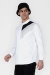 Buy_Lacquer Embassy_White Cotton Satin Cut And Sew Casual Shirt  _at_Aza_Fashions