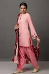 Buy_NUHH_Pink 100% Polyester Embroidery Round Straight Kurta Set  _Online_at_Aza_Fashions