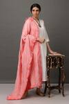 Buy_NUHH_White Kurta And Pant 100% Polyester Dupatta Poly Cotton Round Straight Set_at_Aza_Fashions