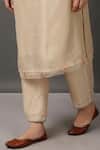 Shop_NUHH_Beige Kurta And Pant 100% Polyester Cami 100% Cotton Dupatta Embroidered Set _Online_at_Aza_Fashions