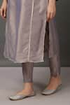 Buy_NUHH_Grey 100% Polyester Embroidery Round Straight Kurta Set  _Online_at_Aza_Fashions