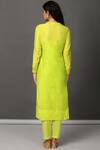Shop_Nuhh_Green Inner 100% Cotton, Kurta Chanderi, Pant Modal Round Handwoven And Set _at_Aza_Fashions