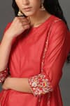 Shop_NUHH_Red Inner 100% Cotton, Kurta And Pant Chanderi Notched & Set _Online_at_Aza_Fashions