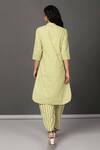 Shop_NUHH_Green 100% Cotton Mandarin Collar Printed Kurta And Pant Set _at_Aza_Fashions