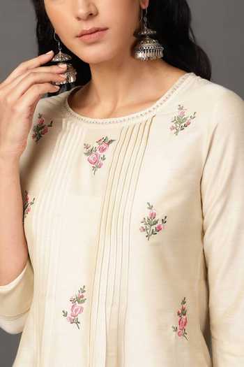 Shop_NUHH_White Pst Silk Round Embroidered Kurta And Pant Set _Online_at_Aza_Fashions