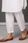 NUHH_White 100% Cotton Mandarin Collar Schiffli Kurta Set _at_Aza_Fashions