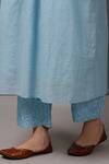 Shop_NUHH_Blue 100% Cotton Round Anarkali And Pant Set _Online_at_Aza_Fashions