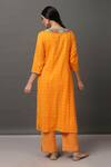 Shop_NUHH_Orange 100% Cotton Round Kurta And Pant Set _at_Aza_Fashions