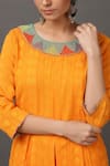 NUHH_Orange 100% Cotton Round Kurta And Pant Set _at_Aza_Fashions