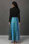 Shop_NUHH_Blue Viscose Georgette Paisley Motif Skirt _at_Aza_Fashions