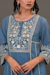 Shop_NUHH_Blue Georgette, Chanderi And Cotton Voile Round Embroidered Kurta & Pant Set _Online_at_Aza_Fashions