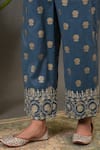 NUHH_Blue Georgette, Chanderi And Cotton Voile Round Embroidered Kurta & Pant Set _at_Aza_Fashions