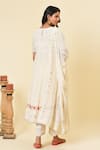 Shop_NUHH_White Georgette Lining Cotton Round Embroidered Anarkali Set _at_Aza_Fashions