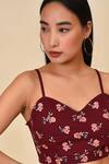 Shop_NUHH_Maroon Floral Embroidered Crop Top_Online_at_Aza_Fashions
