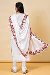 Shop_NUHH_White Inner Cotton, Viscose Modal Floral V Neck Puff Sleeve Kurta Set_at_Aza_Fashions