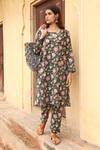 Buy_Gulabo Jaipur_Green Cotton Keyhole Floral Print Kurta Set _Online_at_Aza_Fashions