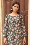 Shop_Gulabo Jaipur_Green Cotton Keyhole Floral Print Kurta Set _Online_at_Aza_Fashions