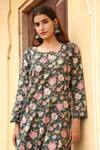 Gulabo Jaipur_Green Cotton Keyhole Floral Print Kurta Set _at_Aza_Fashions