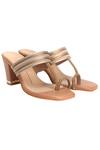 Buy_Nidhi Bhandari_Beige Kolhapuri Block Heels _at_Aza_Fashions
