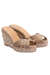Buy_Nidhi Bhandari_Gold Zari, Beads, Sequins Embroidered Wedges _at_Aza_Fashions