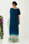 Shop Nidhika Shekhar Blue Georgette Boat Ombre Kaftan at Aza Fashions Shop_Nidhika Shekhar_Blue Georgette Boat Ombre Kaftan _at_Aza_Fashions