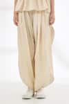 Nikasha_Cream Cotton Pleated Pant _Online_at_Aza_Fashions