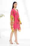 Shop_Nikasha_Fuchsia 100% Cotton Painted Print And Embroidered Banana Fruit Kaftan _Online_at_Aza_Fashions