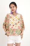 Buy_Nikasha_Yellow 100% Cotton Hand Painted Polka Dots Top _at_Aza_Fashions